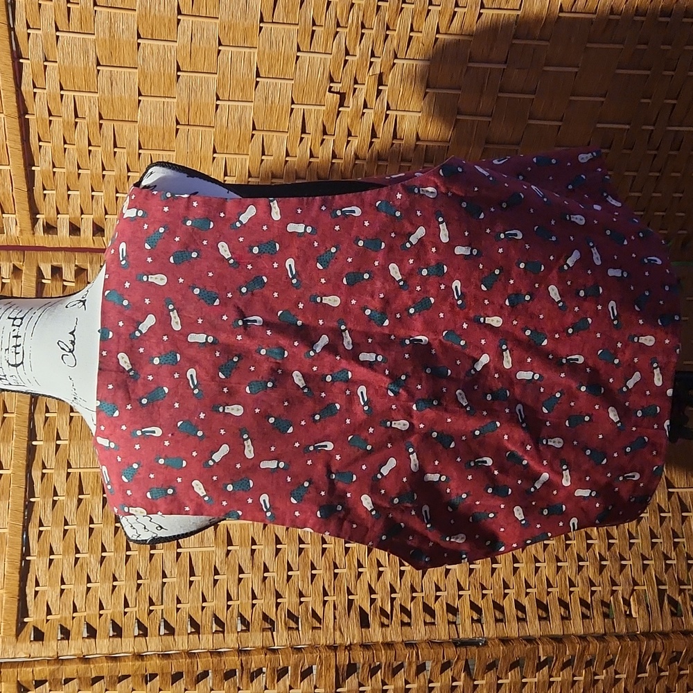 Vintage Double Sided, Festive Christmas, Holiday Vest with Santa Design Sz L - Picture 7 of 7